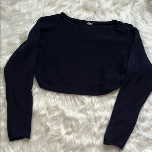 Garage Navy Crop Sweater